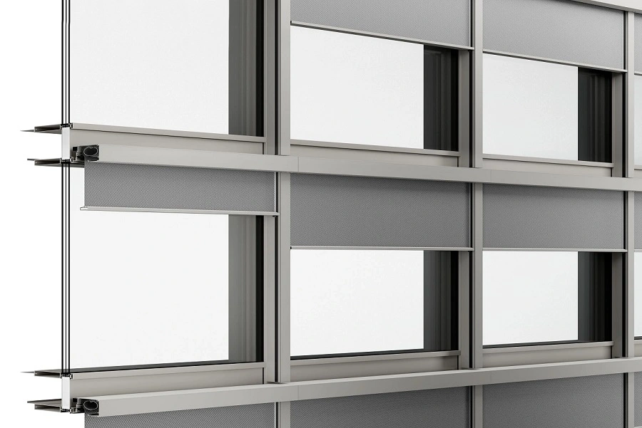 Roma zipSCREEN. F50 verticale zonwering voor gevelsystemen Veldman Screens