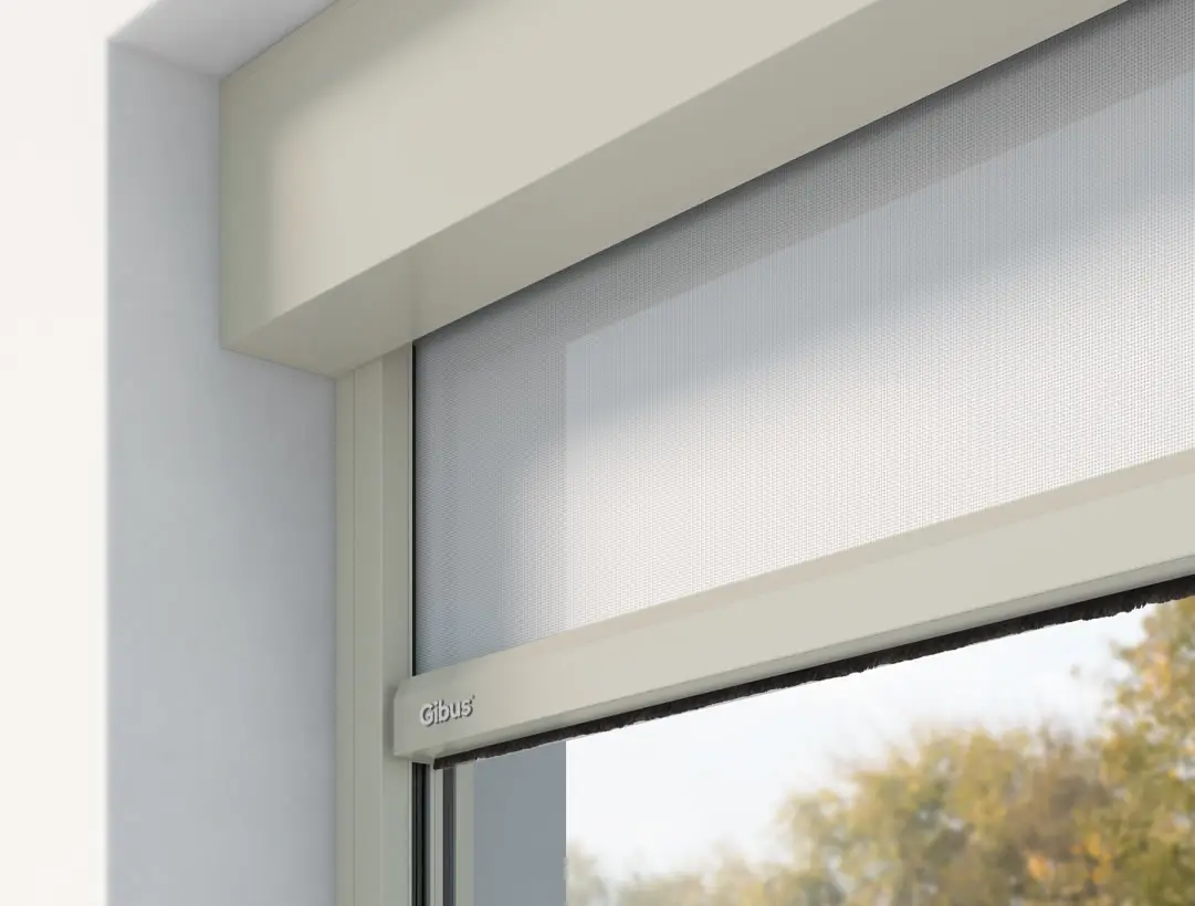 Beige RAL 1013 satijn framekleur Gibus Veldman Screens